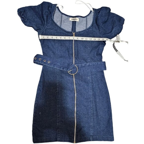 Love83 Jeans Short Sleeve,‎ Front Zip Denim Dress Size Small (Rn #119220) - Picture 8 of 10